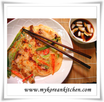 buchimgae serving on the plate