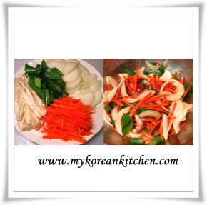 chopped vegetables and marinating it