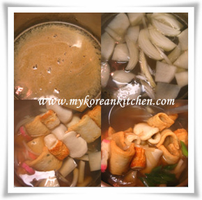 Fish cake soup processing