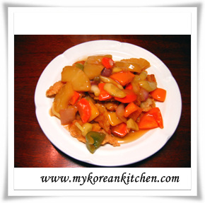 Tangsuyuk in the sauce