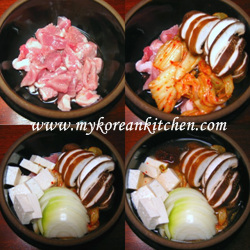 Adding ingredients into the pot