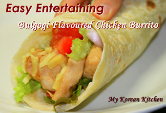 bulgogi flavoured chicken burrito on the magazine