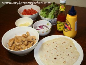 Chicken burrito ingredients