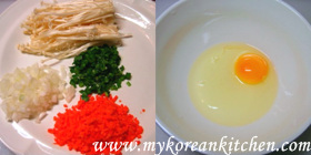 Ingredients for paeng-ee beosut jeon