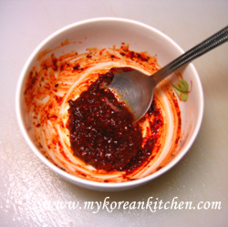 Mixing the sauce