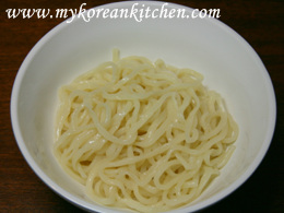 Noodles in a bowl