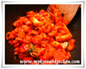 stir frying meat and veggie