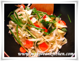 Stir frying veggeis