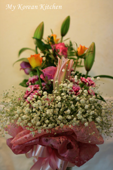 Brown Seaweed Soup and My Birthday flowers