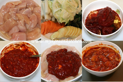 Delicious! Dakgalbi (Marinated Chicken in Spicy Sauce), The Version 2 prep