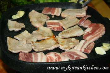 Pork Belly (Samgyeopsal in Korean) Party cooking