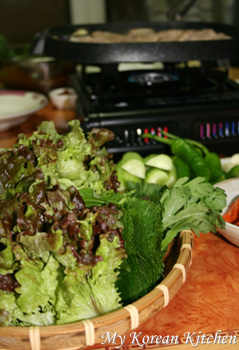 Pork Belly (Samgyeopsal in Korean) Party on the magazine