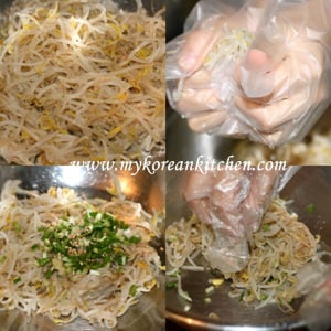 Seasoned Green Bean Sprouts (Sukju Namul Muchim in Korean) steps2