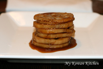 Simmered Lotus in Soy sauce (Yeon-gn Jorim) 1