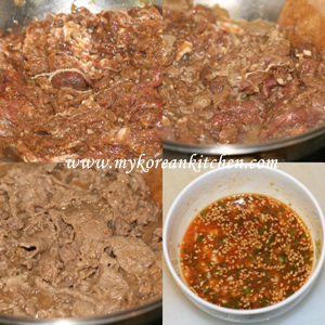 Bulgogi Wrapped in Rice Paper cooking