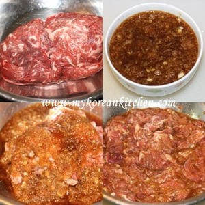 Bulgogi Wrapped in Rice Paper marinading