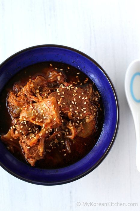 Slow Cooker Kimchi Stew with Beef - My Korean Kitchen
