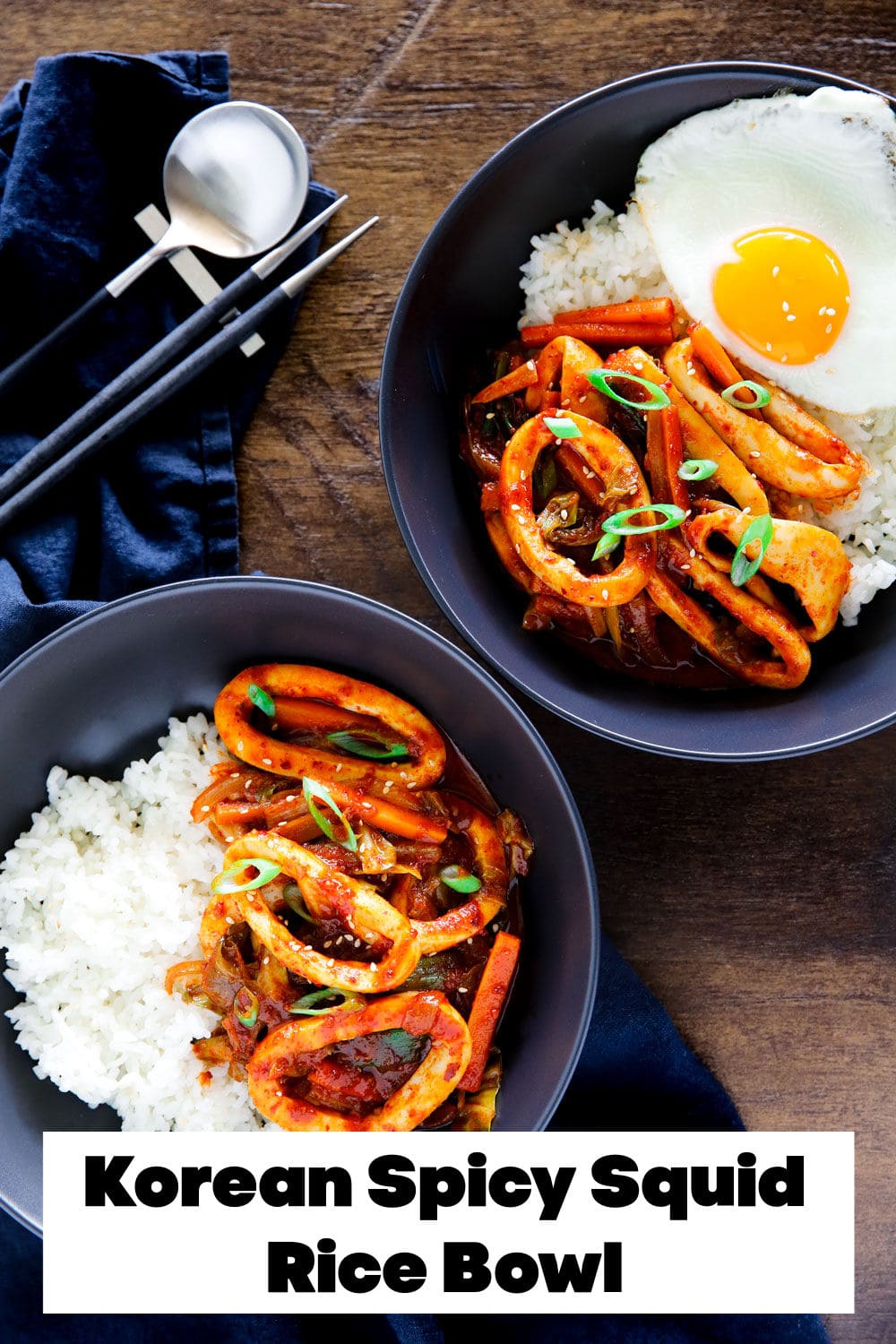 Korean Spicy Squid Rice Bowl (Ojingeo Deopbap) - My Korean Kitchen