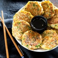 Tuna pancakes served on a plate