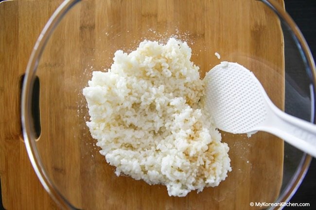 Seasoned rice in a bowl