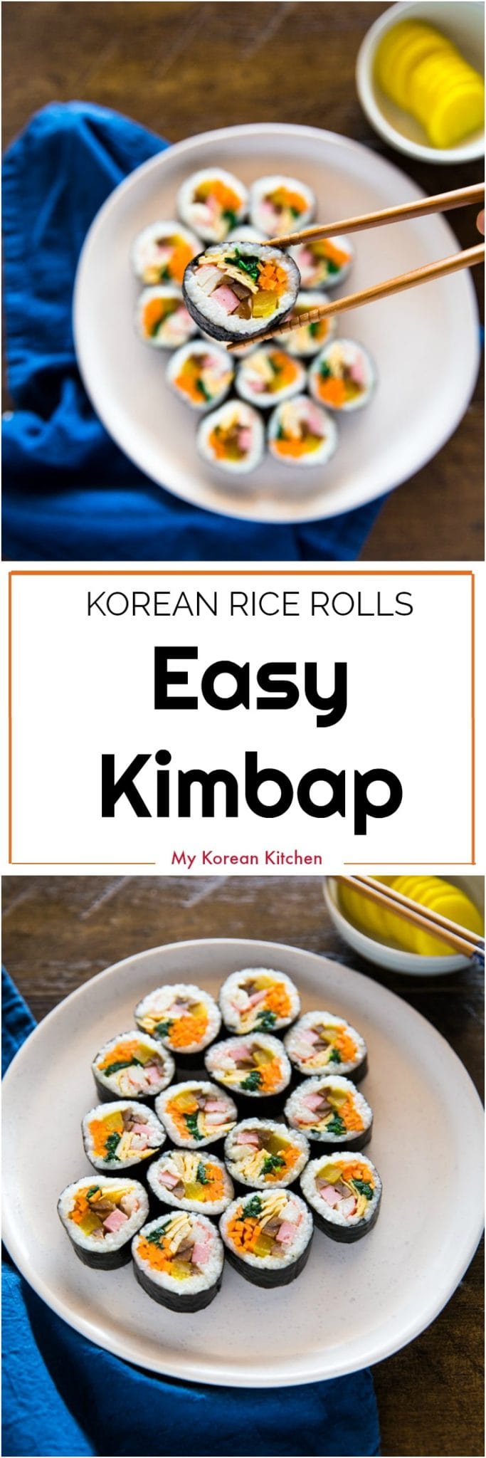 Easy Kimbap (Korean sushi rolls) Recipe | MyKoreanKitchen.com
#koreanfood #gimbap #kimbap #sushiroll