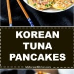 collage image of tuna pancakes