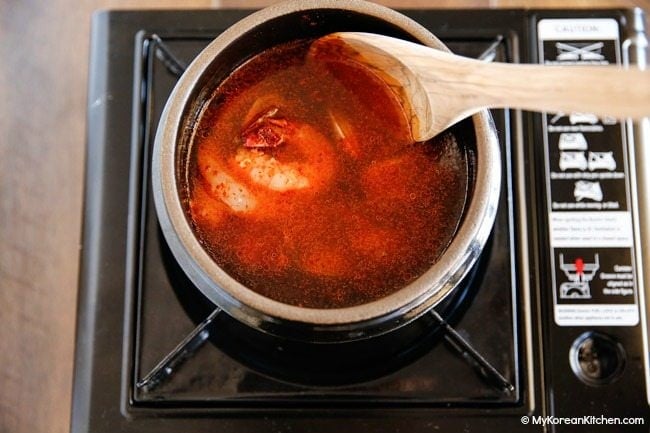 Sundubu Jjigae - Boiling soup base