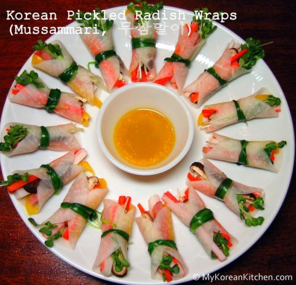 Korean Pickled Radish Wraps Mussammari My Korean Kitchen