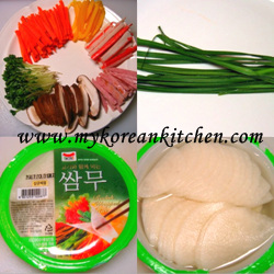 Ingredients for radish wraps