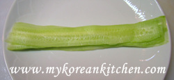 Thin sliced cucumber