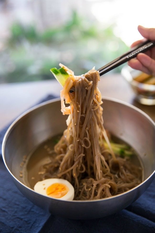 Mul Naengmyun (Korean Cold Noodle Soup) | MyKoreanKitchen.com