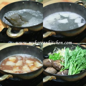 White Prawn and Mussle Stew (Saewoo Honghap Tang)cooking