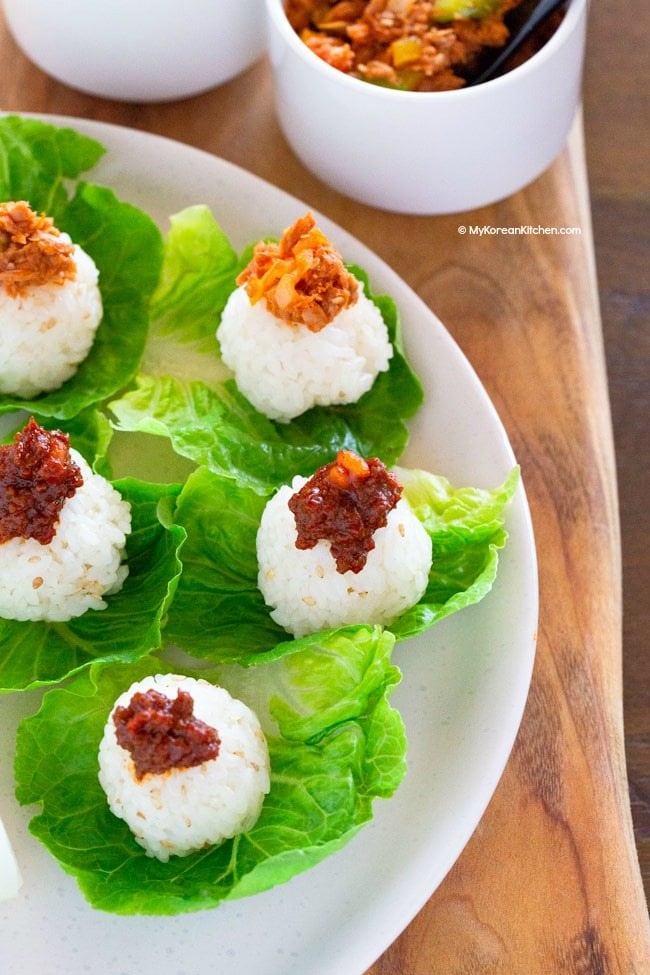 Korean rice lettuce wraps | MyKoreanKitchen.com