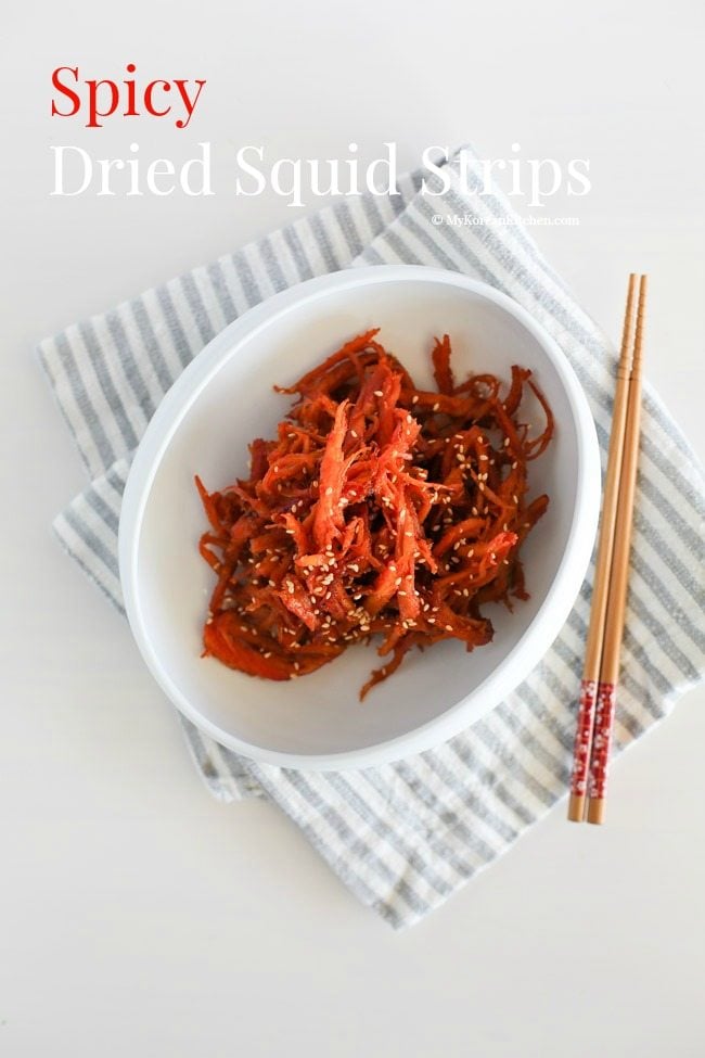 Korean Spicy Dried Squid Strips | Food24h.com