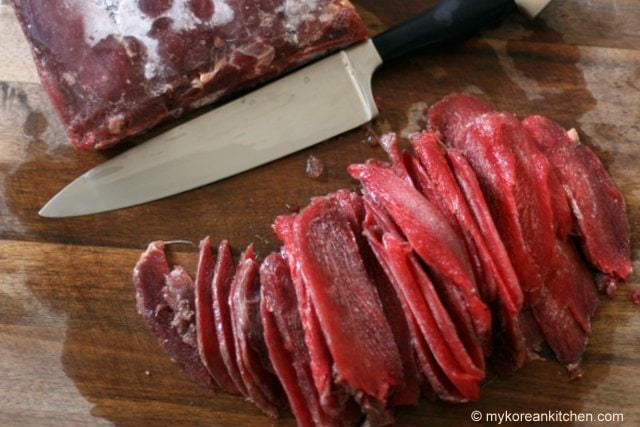 Thinly sliced Kangaroo Meat