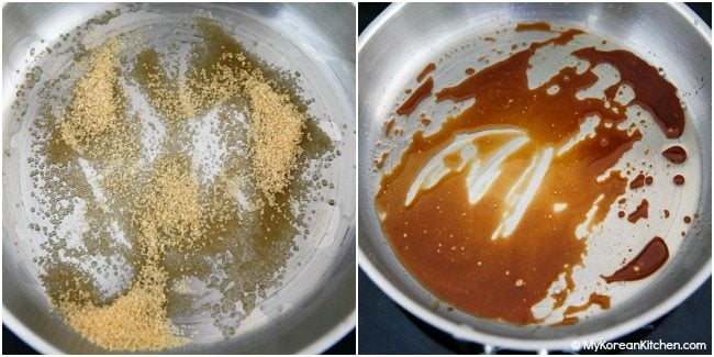 Melting Sugar in a Pan