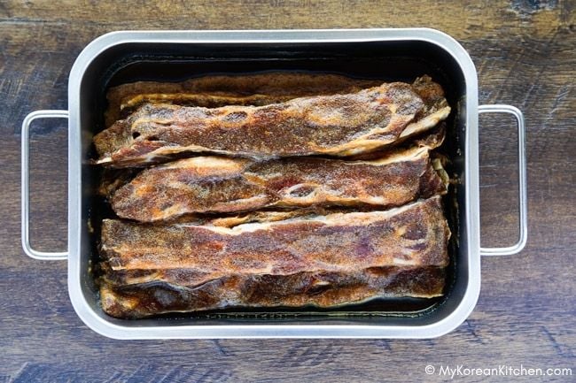 Korean short ribs marinated overnight for LA galbi