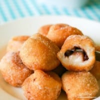 Chapssal donuts (Korean sweet red bean filled mochi donut balls) | MyKoreanKitchen.com