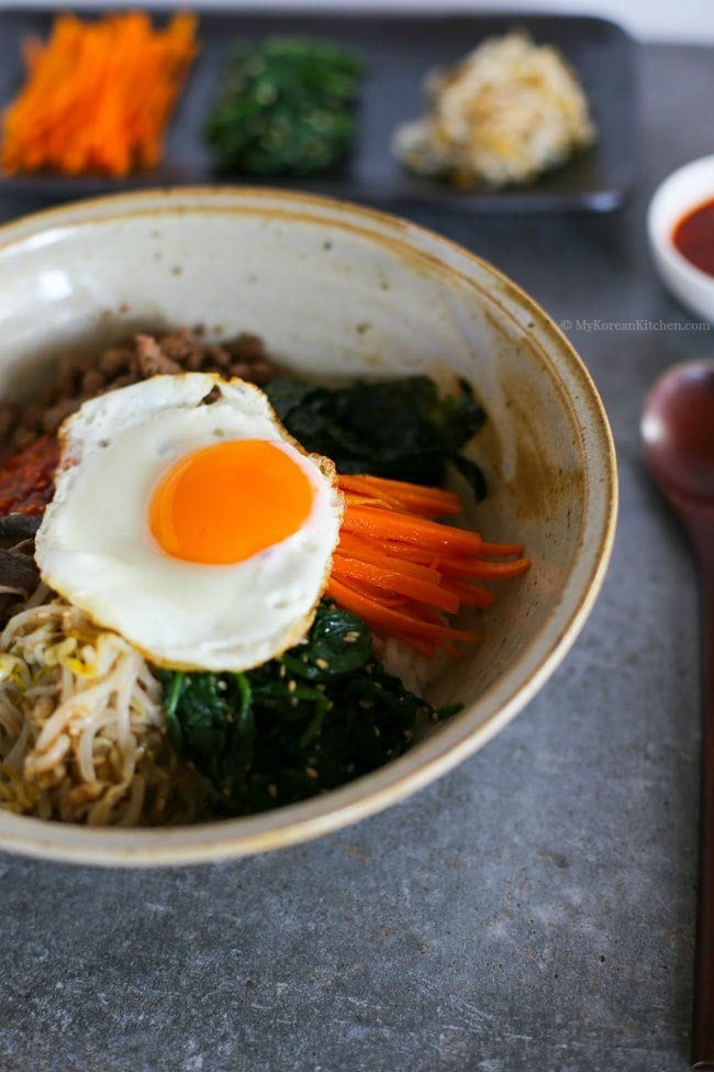 Bibimbap (Korean Mixed Rice with Meat and Assorted Vegetables) - My Korean  Kitchen