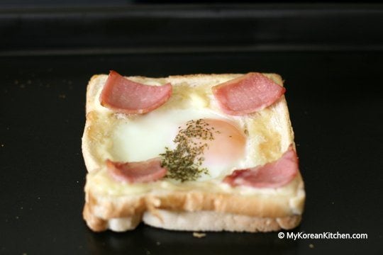 Korean flag toast (simple version), just out of oven