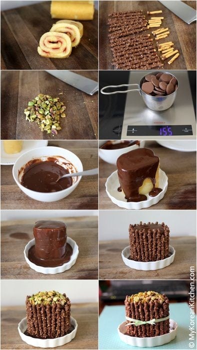 How to Make Pepero Cake - celebrating "Pepero Day (November 11th)" with super easy and simple Pepero cake | MyKoreanKitchen.com
