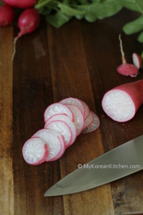 Pink Radish Sliced