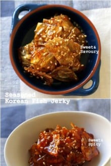 Seasoned Korean Fish Jerky (Jwipo Jorim) | MyKoreanKitchen.com