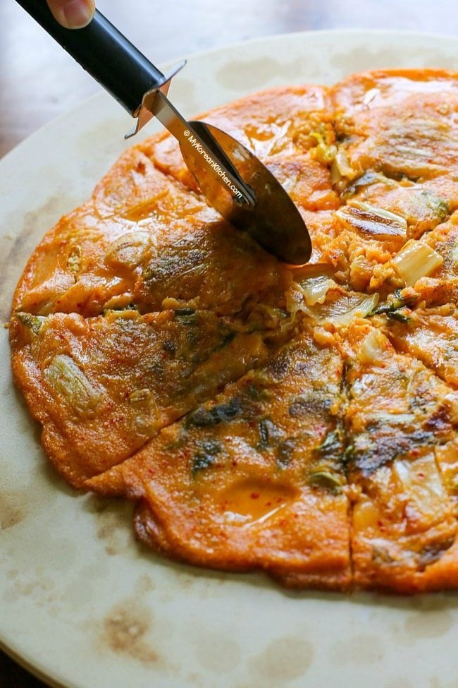 How to Make Kimchi Pancakes | MyKoreanKitchen.com