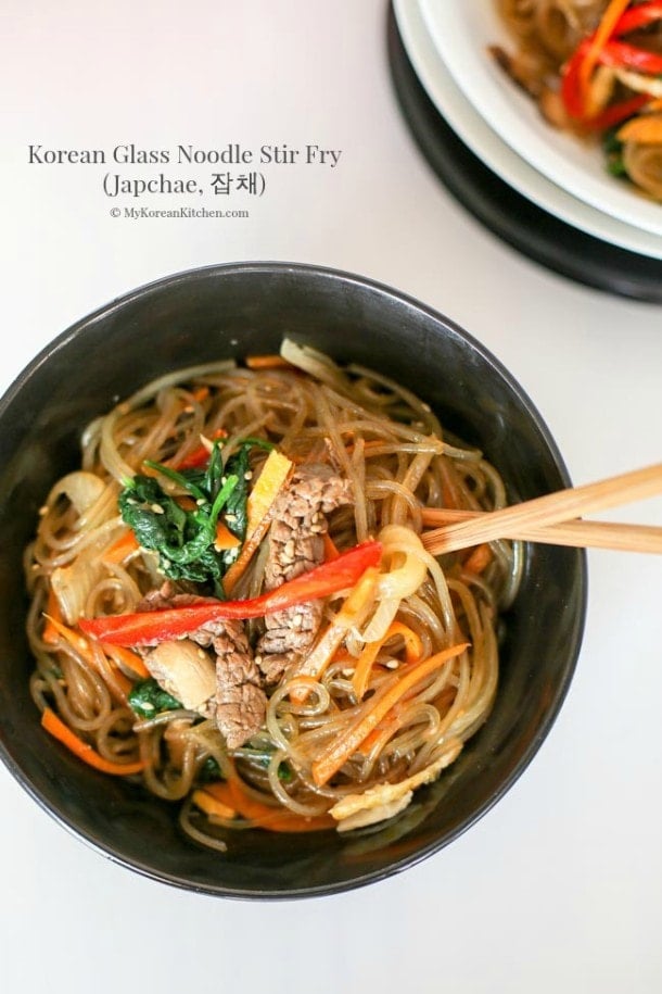 Authentic Japchae Recipe: Korean Glass Noodle Stir Fry - My Korean Kitchen