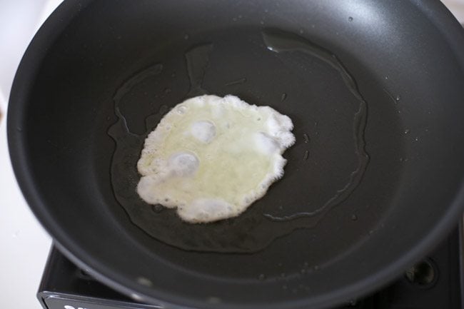 Pan frying egg white