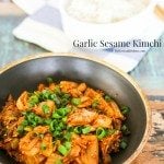 Garlic Sesame Kimchi - a simple, quick and easy to make Korean side dish that can transform your aged pungent Kimchi into a nutty aromatic relish| MyKoreanKitchen.com