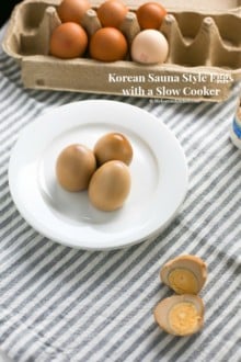 How to Make Korean Sauna Style Eggs with a Slow Cooker | MyKoreanKitchen.com