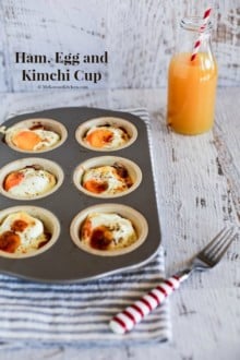 Ham and Egg Cups with Kimchi