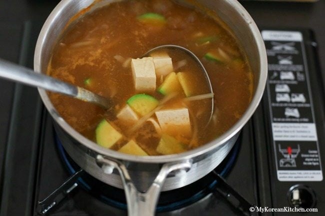 Authentic Korean soybean paste soup (Doenjang Guk) recipe - It's easy, delicious and comforting! | MyKoreanKitchen.com